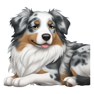 Blue Merle Australian shepherd sleeping  sticker