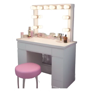 Vanity table with led light mirror  sticker