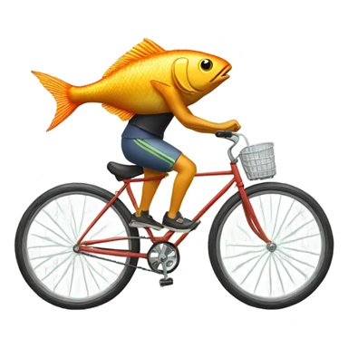 Fish riding a bike sticker