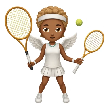 African angel playing tennis sticker