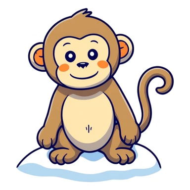 Snow monkey  sticker