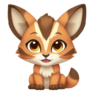 Anthro Beige-Orange-Brown Striped Fur-Sona-Fakemon Lynx-Caracal Full Body sticker
