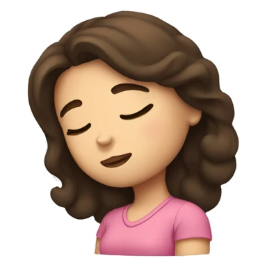 Brunette girl sleeping sticker