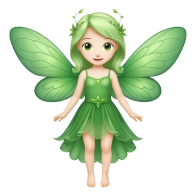 full body of little green fairy sticker