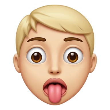 tongue out rolled eyes sticker