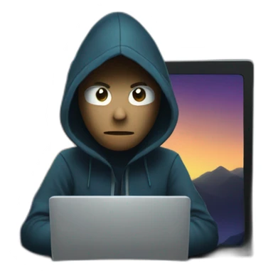 Hacker on computer at night sticker