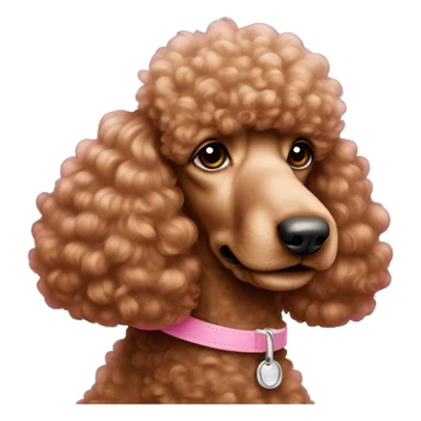 red standard girl poodle with pink collar sticker