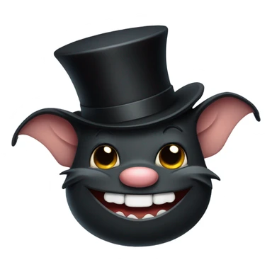 Happy bat with top hat sticker