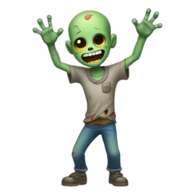 Happy zombie boy with both hands in the air sticker