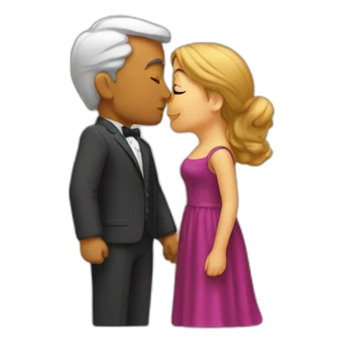 Man and wife kiss sticker