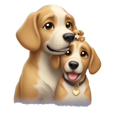dog and pup love sticker