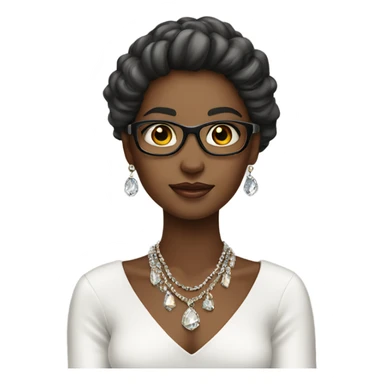 stylish girl with jewelry sticker