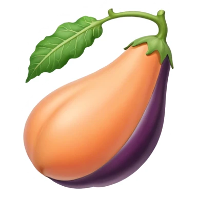 Eggplant in peach sticker