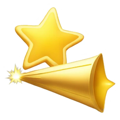 Golden shooting star sticker