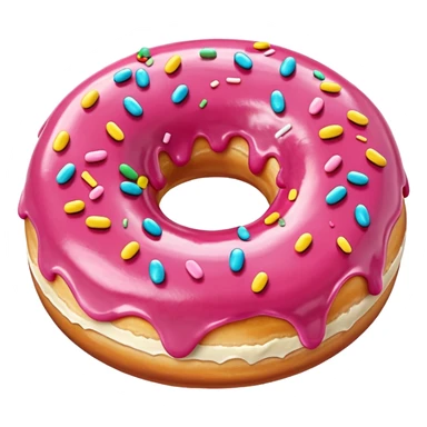 glazed donut with pink icing sticker
