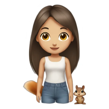 Asianbabygirl-and-squirrel sticker
