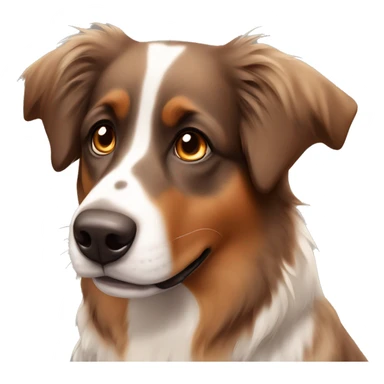 brown Australian shepard with brown eyes and white mark on nose  sticker