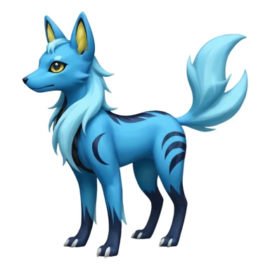 Manectric-Electrike-Suicune-Umbreon-Draco-Fakémon-hybrid-creature (full body), 4 legs sticker