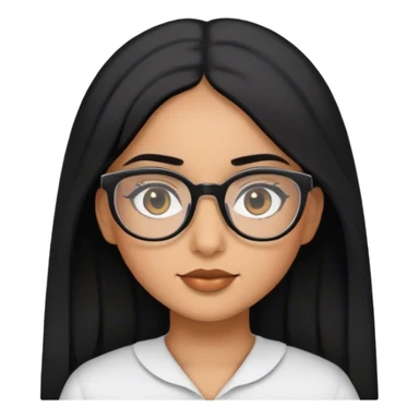 arabic brown girl with black hair  and glasses black eyes sticker