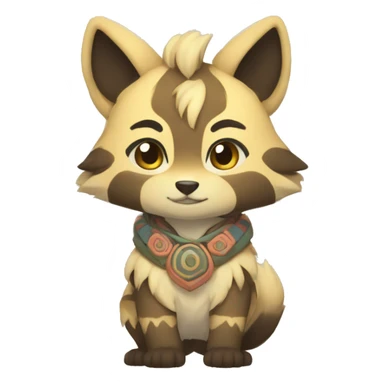patterns, Kemono-style, Chibi, Anthro-Fur-Sona-Fakémon, Full Body sticker