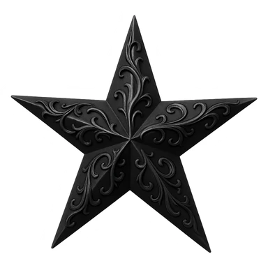 goth black white star 3d  , remove background  sticker