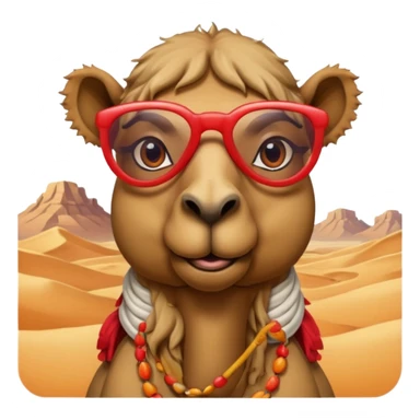 camel with red glasses sticker