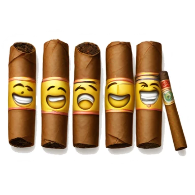 a smileyface and three cigars. sticker