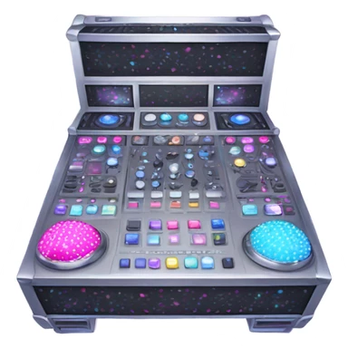 Realistic isolated DJ Sound control console with pink,blue,and purple sparkling diamonds and rhinestones on it. sticker