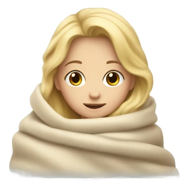 Blonde hair girl cozy under a blanket sticker