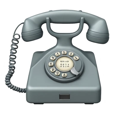 Minimalist emoji-style sticker of an old phone receiver with no signal waves, cracked and floating. Desaturated tones.
 sticker