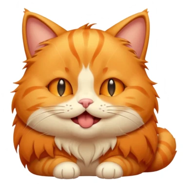 Cute, sleepy orange cat emoji for Discord, droopy eyes, tiny yawn, fluffy fur, cartoonish chibi style, clear at small size.
 sticker