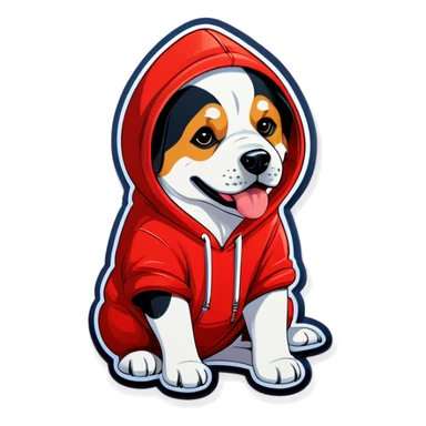 Dog wearing hoodie  sticker