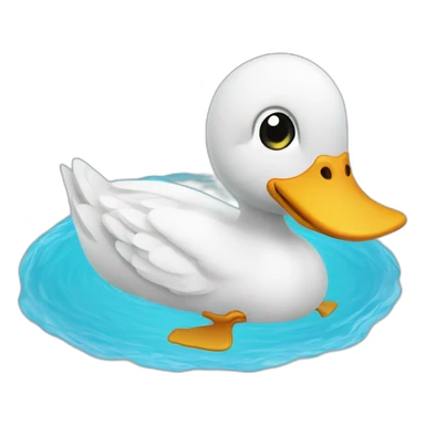 Small duck swimming in the pool sticker