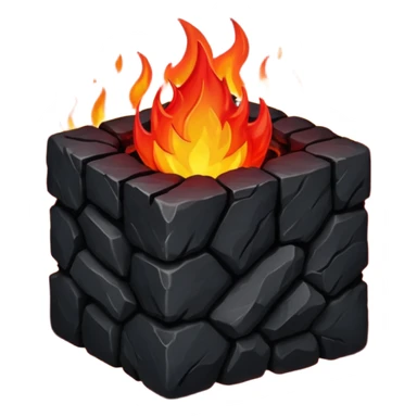 burning coal square sticker