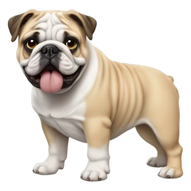 english bulldog and pug being friends sticker