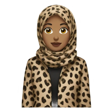 hijab in leopard coat sticker