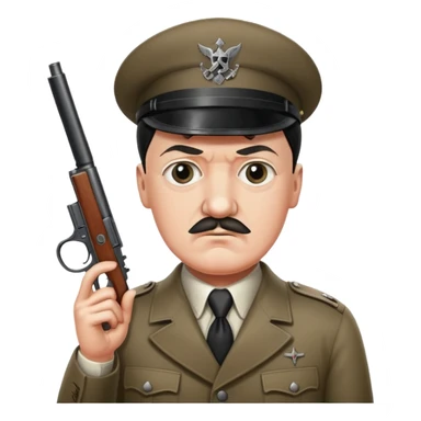Hitler with Gun sticker
