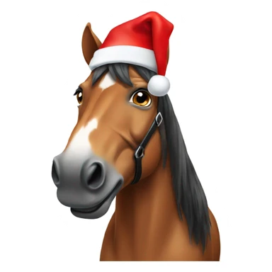 horse wearing Santa hat  sticker