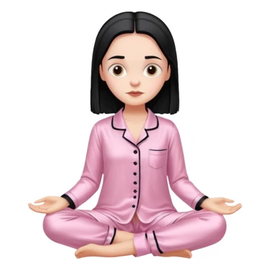Full moon Wednesday Addams in a Light pink silk pyjamas set sticker