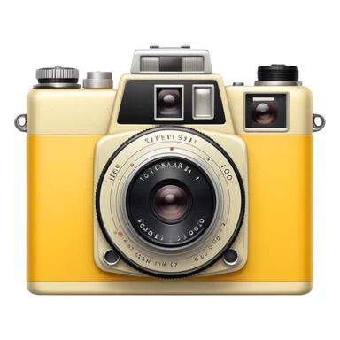 Vintage Kodak camera with yellow casing sticker