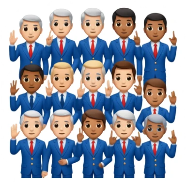 Old Band members wearing blue suits  sticker