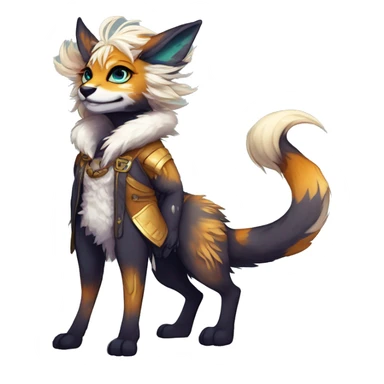 Cool cute Kawaii edgy fantasy shiny animal  fursona Fionbri vernid by griffsnuff & LiLaiRa & Falvie full body sticker
