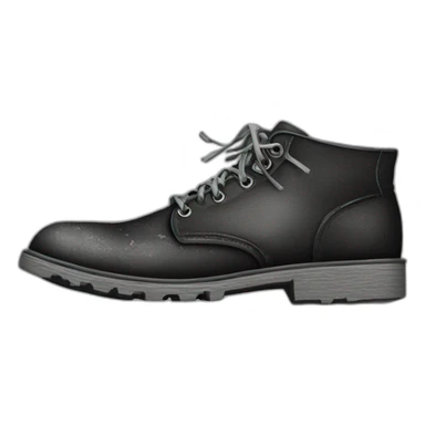 Old broken black shoes in bad quality graphic in pixels sticker