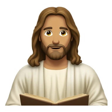 Jesus at the library reading sticker