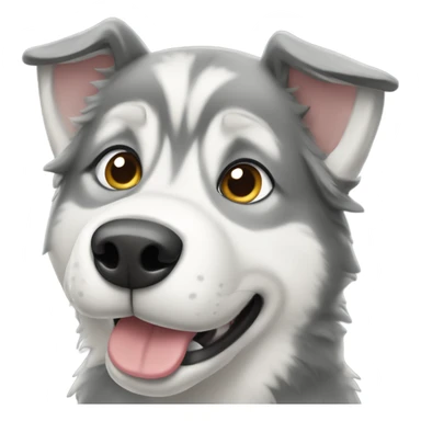 Gray and white huskey doodle dog  sticker