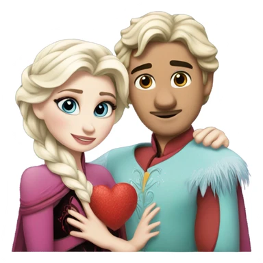 Elsa and Elmo in love sticker