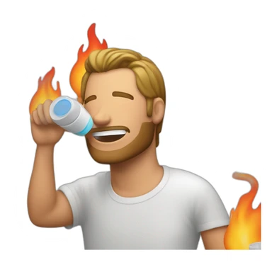 drunk guy makeing flames with a deoderant can sticker