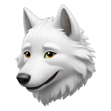 white wolf smiling sticker