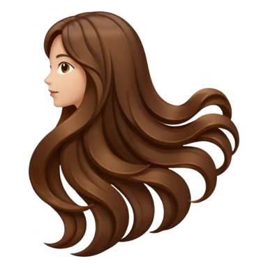 back view of long brown hair sticker