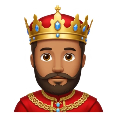 bearded royal man wear red  sticker